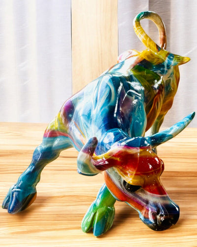 Scultura Decorativa Toro "BullArt" – Arte Unica con Opzione di Incisione - 4 varianti di colore, per regalo personalizzato