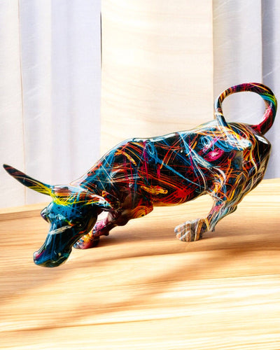 Scultura Decorativa Toro "BullArt" – Arte Unica con Opzione di Incisione - 4 varianti di colore, per regalo personalizzato