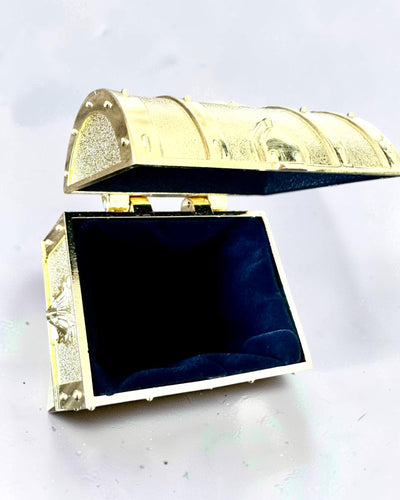 Scrigno del Tesoro Metallico Retrò con Incisione - Scatola Argentata 7x5x5 cm