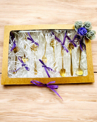 Set di Cucchiaini "Rapsodia Floreale" - personalizzazione con incisione per regalo, 2 varianti a scelta