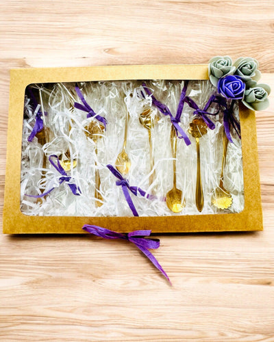 Set di Cucchiaini "Rapsodia Floreale" - personalizzazione con incisione per regalo, 2 varianti a scelta