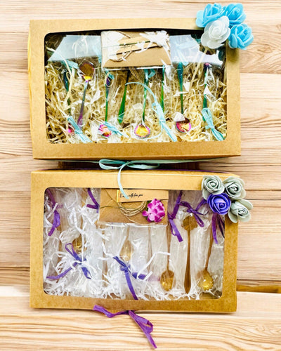 Set di Cucchiaini "Rapsodia Floreale" - personalizzazione con incisione per regalo, 2 varianti a scelta