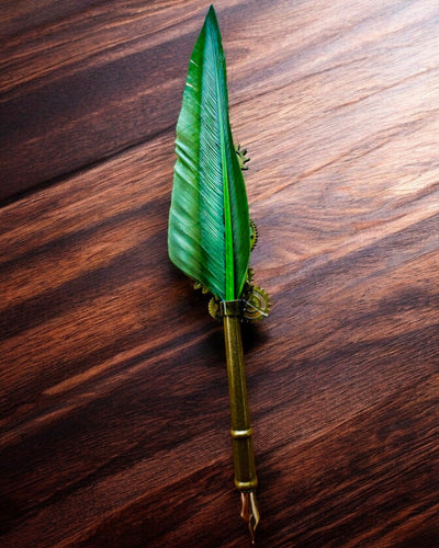 Penna Calligrafica "Eleganza Steampunk" con Piuma di Tacchino - Fatto a Mano 5 varianti tra cui scegliere, personalizzazione con incisione per regalo