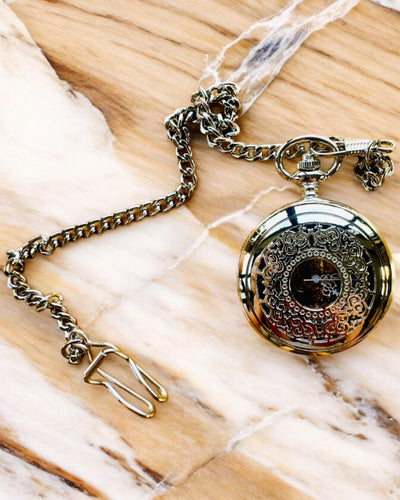 Orologio da tasca "Eterna Eleganza", regalo personalizzato, incisione. Colore argento