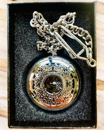 Orologio da tasca "Eterna Eleganza", regalo personalizzato, incisione. Colore argento