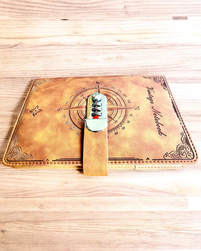 Taccuino Segreto A5 Vintage con Blocco a Codice - Scegli il Tuo Stile, personalizzazione con incisione per regalo