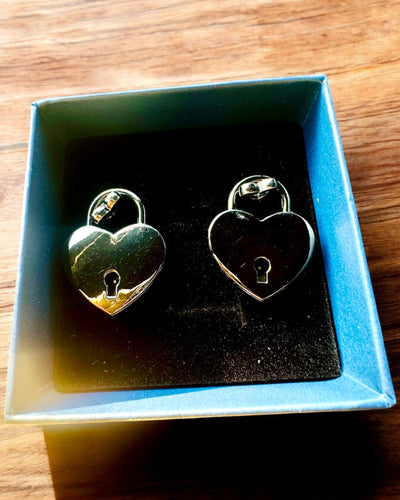 Mini Lucchetti d'Amore a Forma di Cuore DeLuxe, Set di 2 lucchetti con chiavi, 6 varianti tra cui scegliere, possibilità di personalizzazione con incisione per regalo