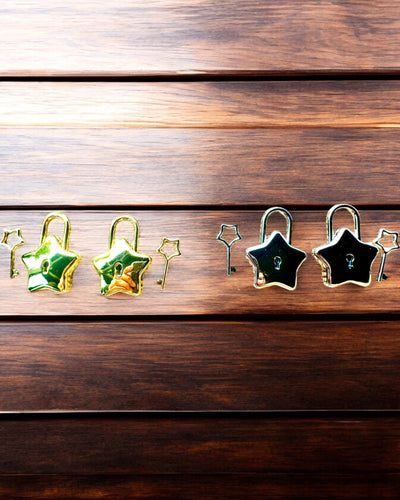 2 Mini Lucchetti Stellari con Incisione – Proteggi i Tuoi Sogni, personalizzati per regalo, 2 varianti di colore a scelta