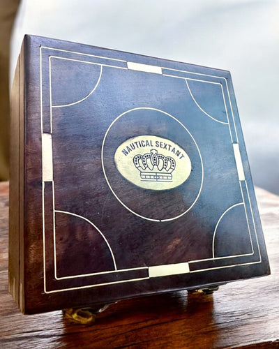 Grande Scatola di Legno per Sestante o Bussola Premium "Mariner's Legacy" con Possibilità di Incisione