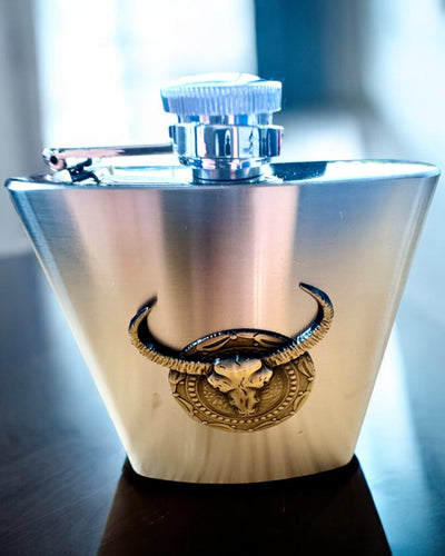 Bizon Flask – Elegante Fiaschetta con Motivo di Bisonte - possibilità di personalizzazione con incisione per regalo