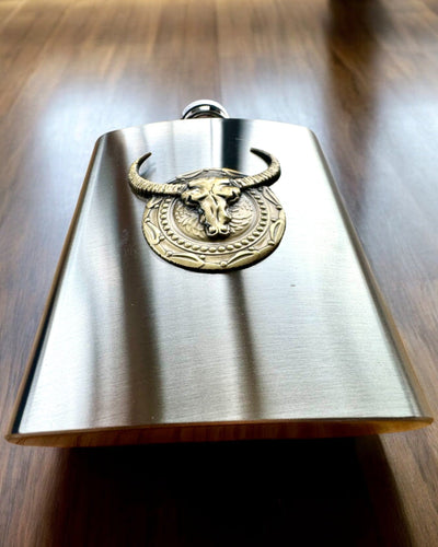 Bizon Flask – Elegante Fiaschetta con Motivo di Bisonte - possibilità di personalizzazione con incisione per regalo