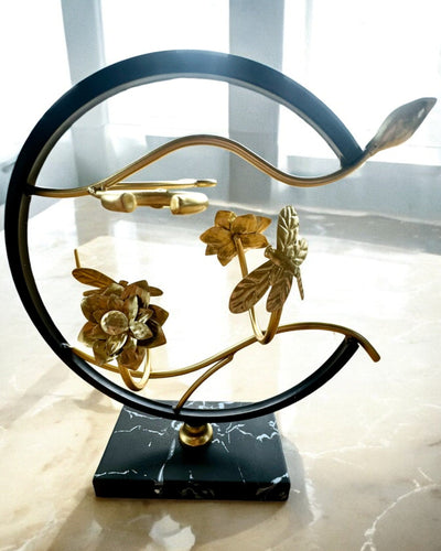 Stojak "Elegancki Owad" - per bottiglia di vino e bicchieri, altezza 33 cm, possibilità di personalizzazione con incisione per regalo