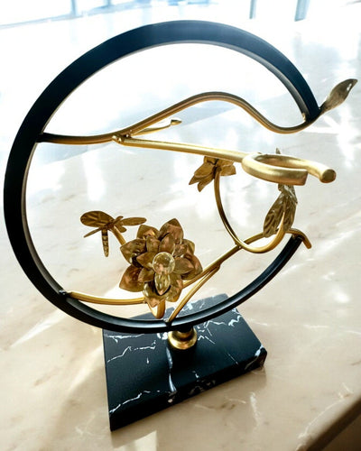 Stojak "Elegancki Owad" - per bottiglia di vino e bicchieri, altezza 33 cm, possibilità di personalizzazione con incisione per regalo