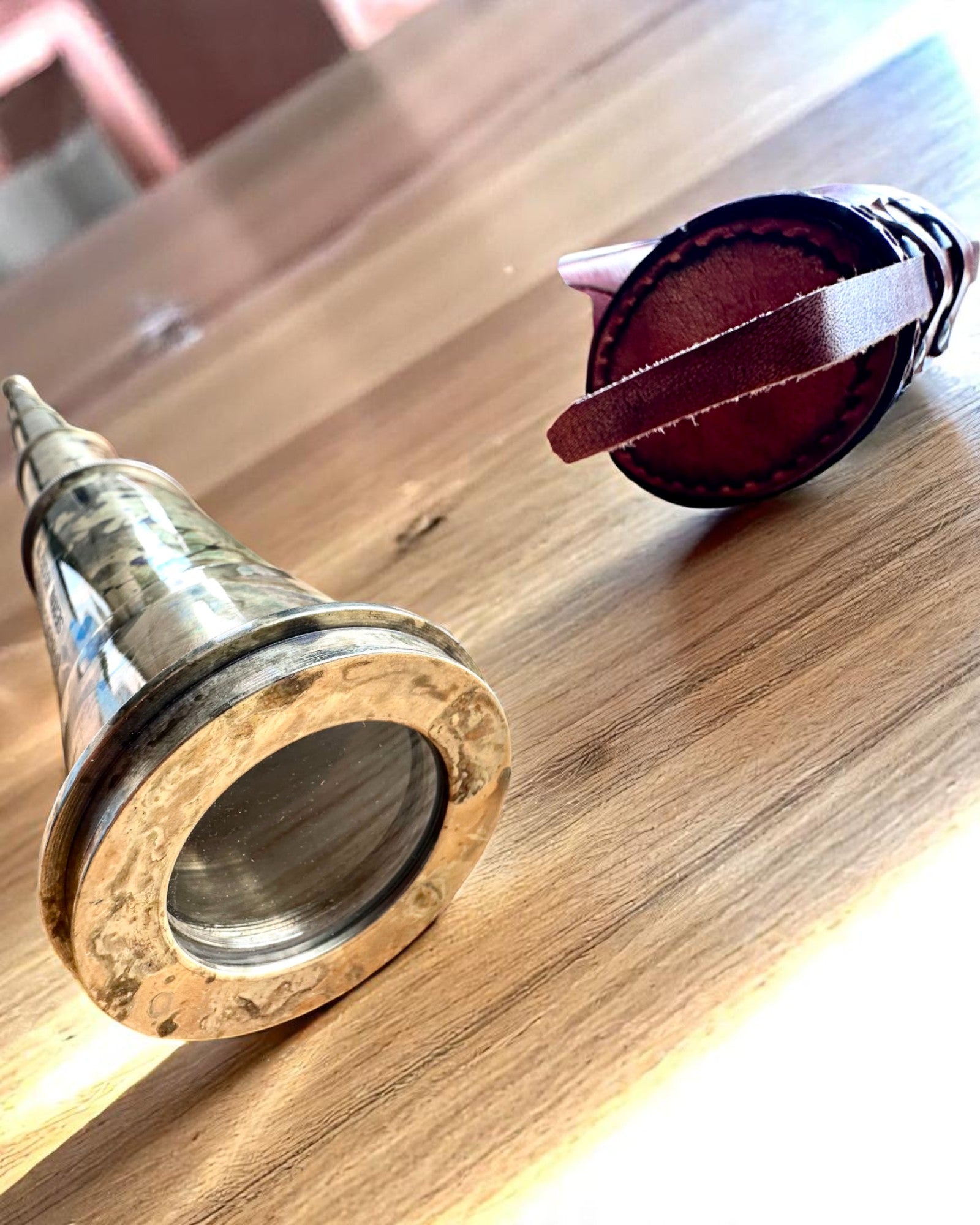 Cannocchiale Reale "Voyager 1818" – Esclusivo, in ottone, 83 cm, fatto a mano, con custodia in vera pelle – Edizione da collezione, personalizzabile con incisione per regalo