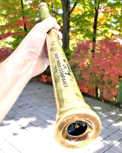 Cannocchiale Reale "Voyager 1818" – Esclusivo, in ottone, 83 cm, fatto a mano, con custodia in vera pelle – Edizione da collezione, personalizzabile con incisione per regalo