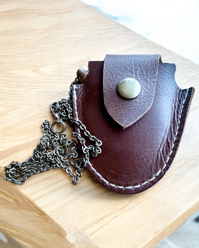 Vintage Look - Lente d'Ingrandimento in Vetro con Custodia in Pelle, possibilità di personalizzazione con incisione