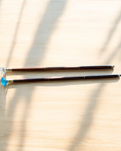 Bastone da passeggio "Diamante in bronzo" - Legno fatto a mano, possibilità di incisione