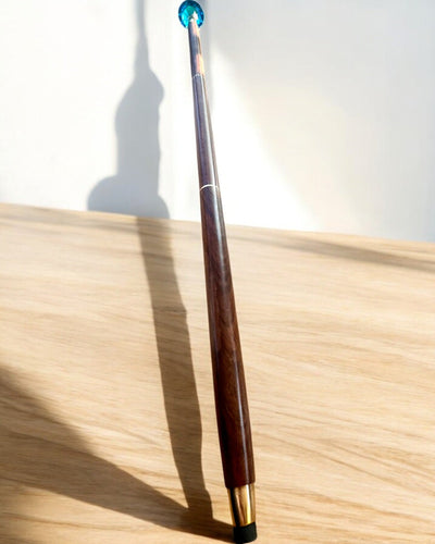 Bastone da passeggio "Diamante in bronzo" - Legno fatto a mano, possibilità di incisione