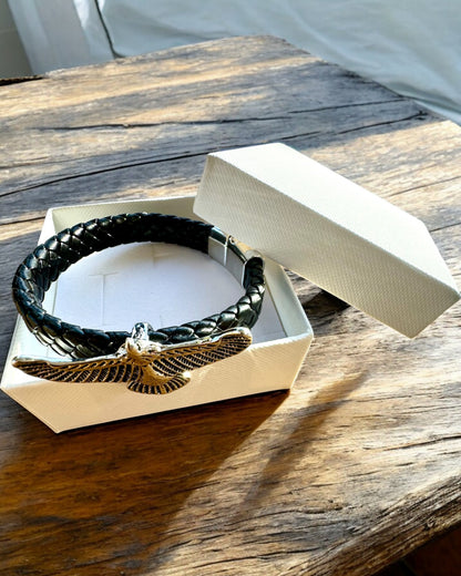 Bracciale da Uomo "SkyRider" – Stile in Pelle con Carattere - possibilità di personalizzazione con incisione