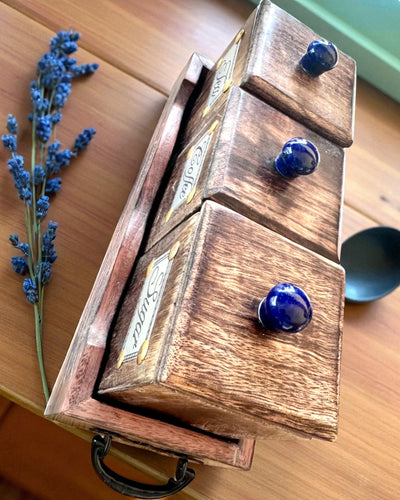 Set Royal Trio – Tè, Caffè, Zucchero in legno di Shisham, fatto a mano, con opzione di incisione per regalo