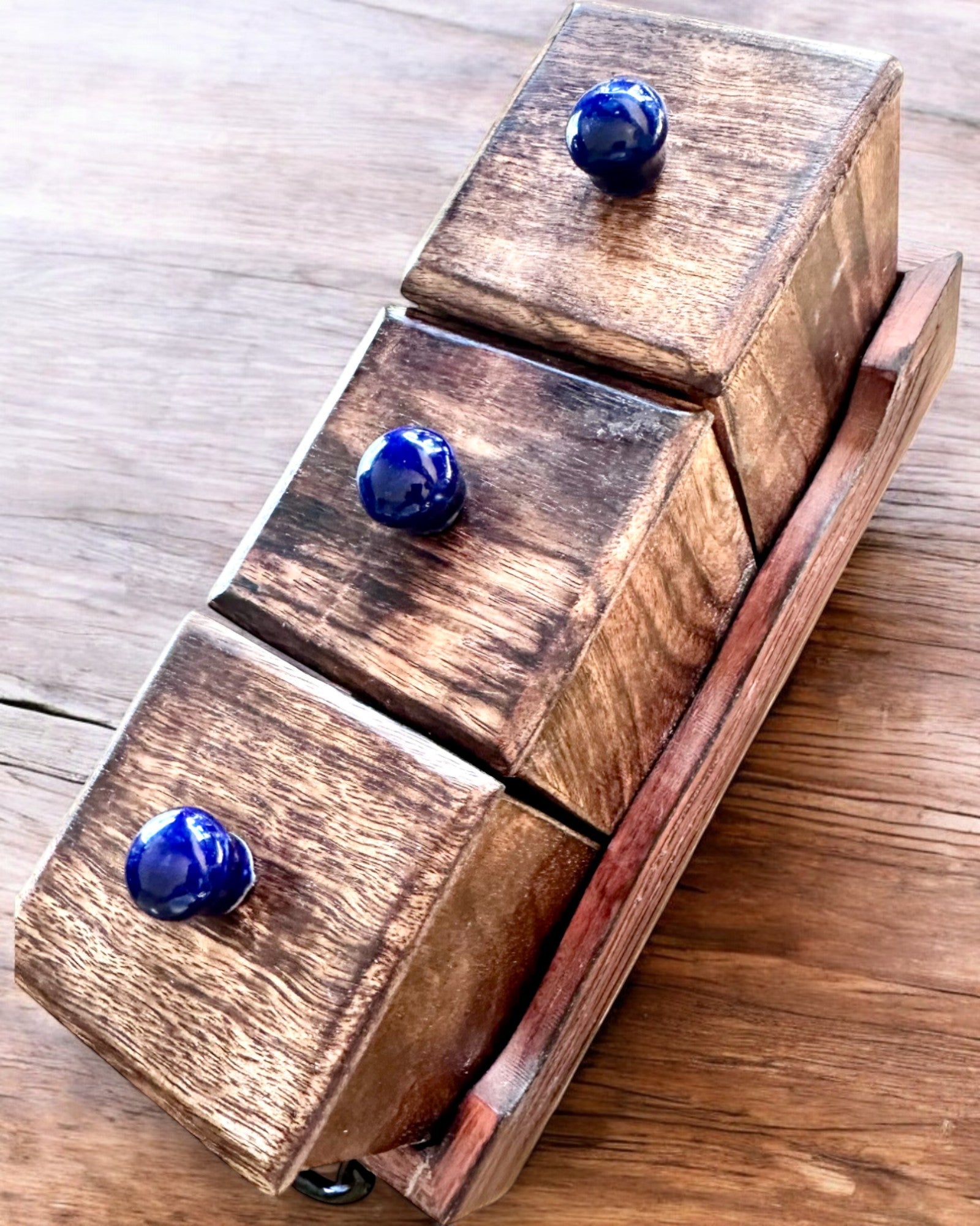 Set Royal Trio – Tè, Caffè, Zucchero in legno di Shisham, fatto a mano, con opzione di incisione per regalo