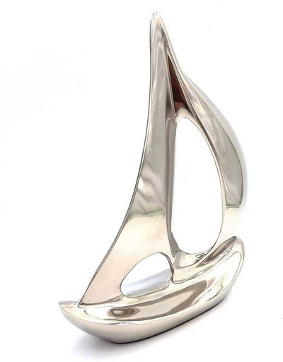 Elegante Modello di Yacht in Metallo 36 cm con Possibilità di Personalizzazione Incisa