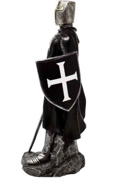 Cavaliere Crociato in Poliresina MC-23078 - Statuetta 30cm con Possibilità di Personalizzazione con Incisione