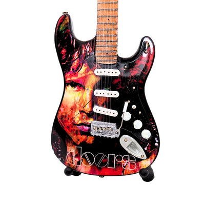 Mini Chitarra Jim Morrison The Doors - Legno di Mogano - Incisione Personalizzata - Regalo Perfetto per Fan della Musica - Altezza 27,5 cm - Elemento da Collezione Decorativo
