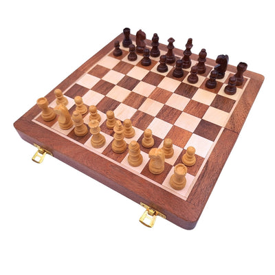 Scacchi magnetici in legno 30x30 cm pieghevoli G614 con incisione