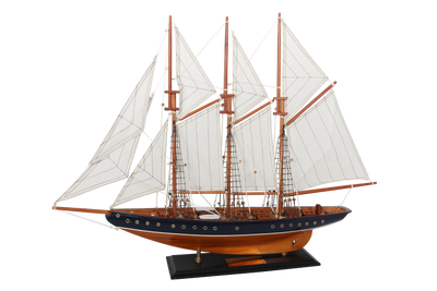 Modello di schooner Atlantic 72 cm - Replica della leggendaria nave con possibilità di personalizzazione tramite incisione - Regalo ideale per appassionati di vela - Realizzato in legno con vele in tessuto