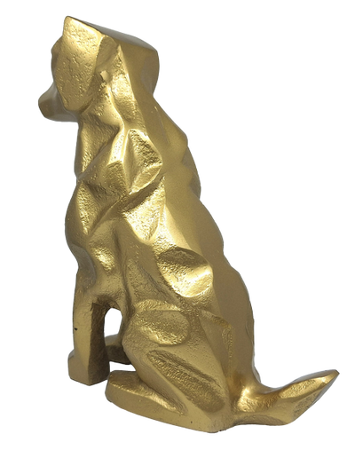 Figura decorativa dorata Cane DOG2 con possibilità di personalizzazione con incisione