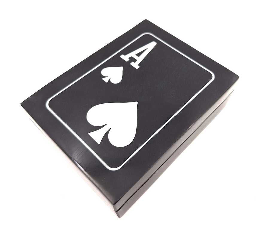 Elegante Set di Carte da Gioco con Incisione Personalizzata in Scatola Nera di Resina e MDF
