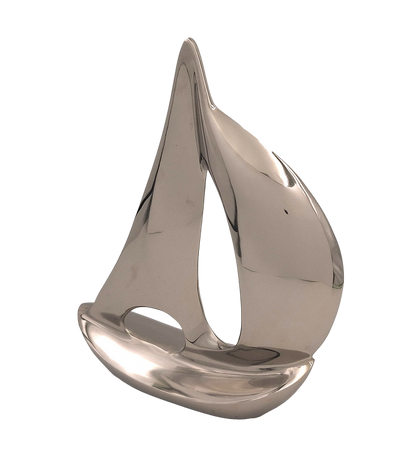 Elegante Modello di Yacht in Metallo 36 cm con Possibilità di Personalizzazione Incisa
