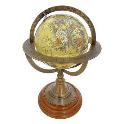 Globo decorativo con base in ottone e possibilità di personalizzazione tramite incisione