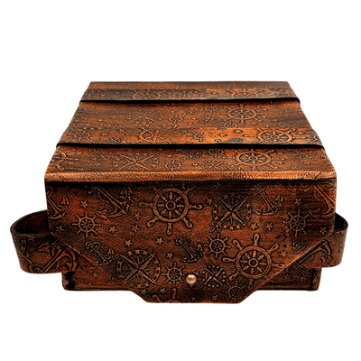 Sestante in ottone retrò in custodia di pelle - elegante strumento di navigazione con possibilità di incisione - regalo ideale per appassionati di vela e storia - dimensioni 13x12x7 cm