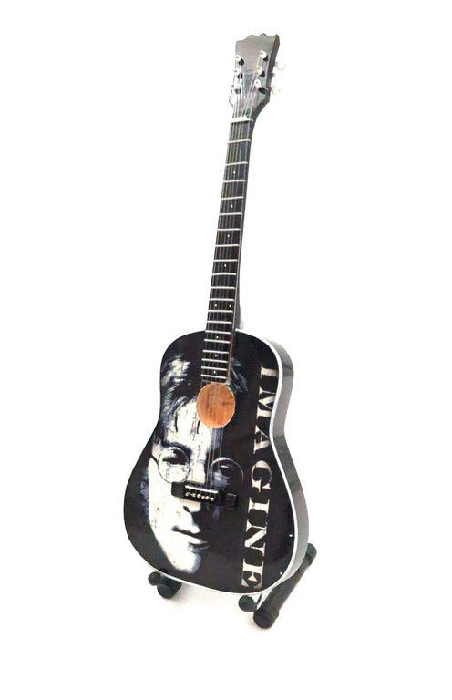 Mini chitarra decorativa di John Lennon The Beatles 24 cm con incisione personalizzata