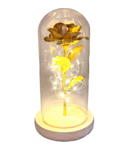 Lampada da notte Rosa LED con possibilità di personalizzazione tramite incisione, regalo romantico, altezza 21,5 cm, luce delicata, decorazione ideale per la camera da letto