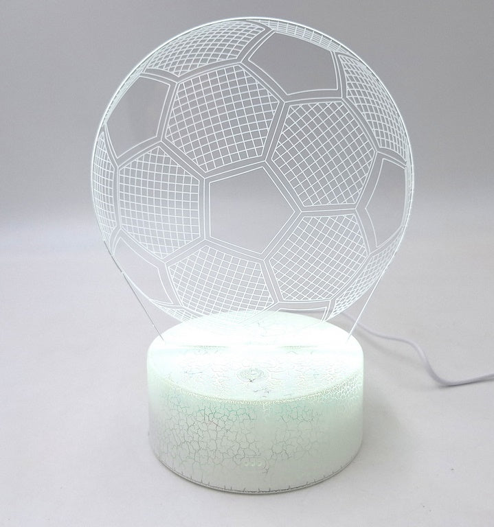 Lampada da notte a forma di pallone con possibilità di personalizzazione tramite incisione - Regalo ideale per gli amanti del calcio - altezza 17 cm - 3 colori disponibili - Alimentazione USB o 3 batterie AAA