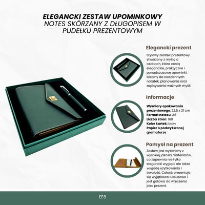 Elegante Set Regalo con Incisione Personalizzata - Taccuino in Pelle A6 con Penna di Alta Qualità in Scatola Regalo di Lusso