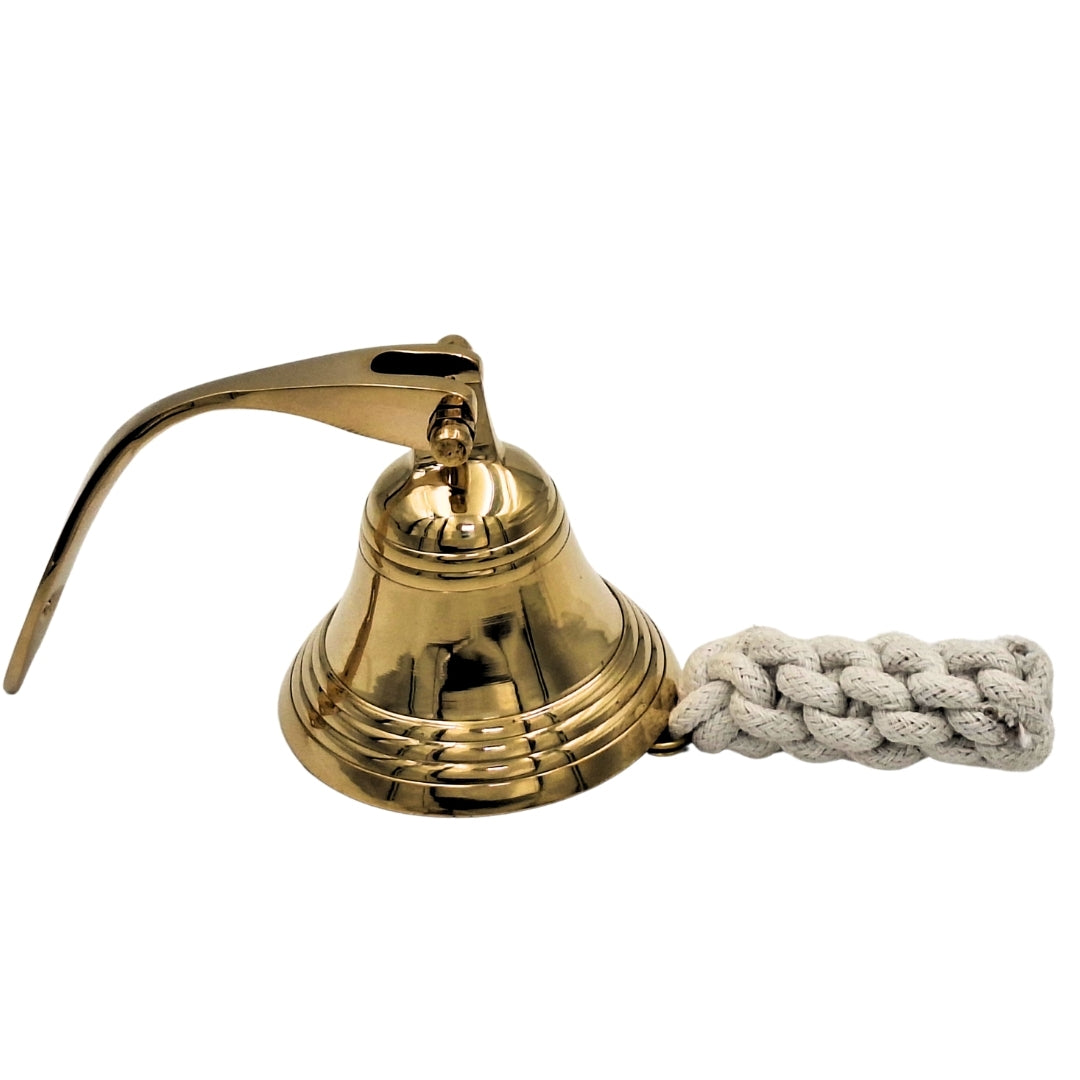 Campana da nave in ottone da 7,5 cm con possibilità di incisione - Regalo ideale in stile marinaro - Colore oro, decorazione retrò per casa o cucina