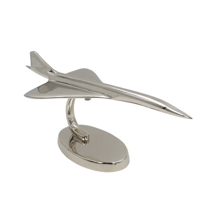 Modello metallico di aereo Concorde color argento con possibilità di personalizzazione tramite incisione