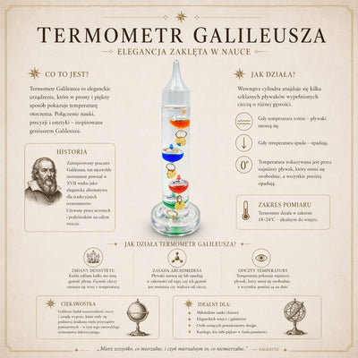 Termometro di Galileo con incisione personalizzata – elegante decorazione d’interni in vetro
