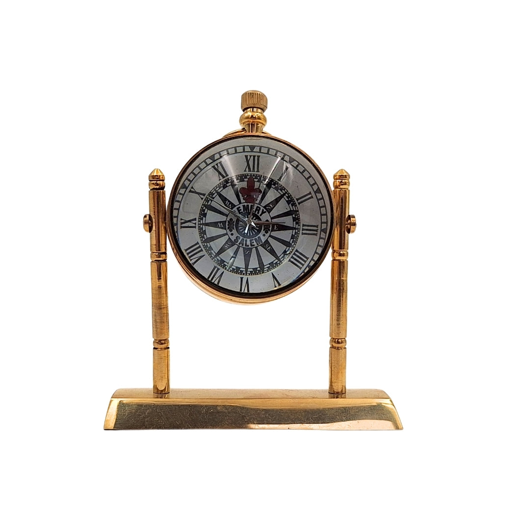 Orologio Marinaretto in Ottone da Scrivania NC2963 con Incisione Personalizzata