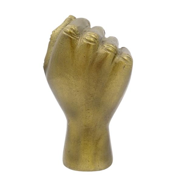 Figura decorativa Pugno chiuso in alluminio 18 cm con possibilità di personalizzazione tramite incisione