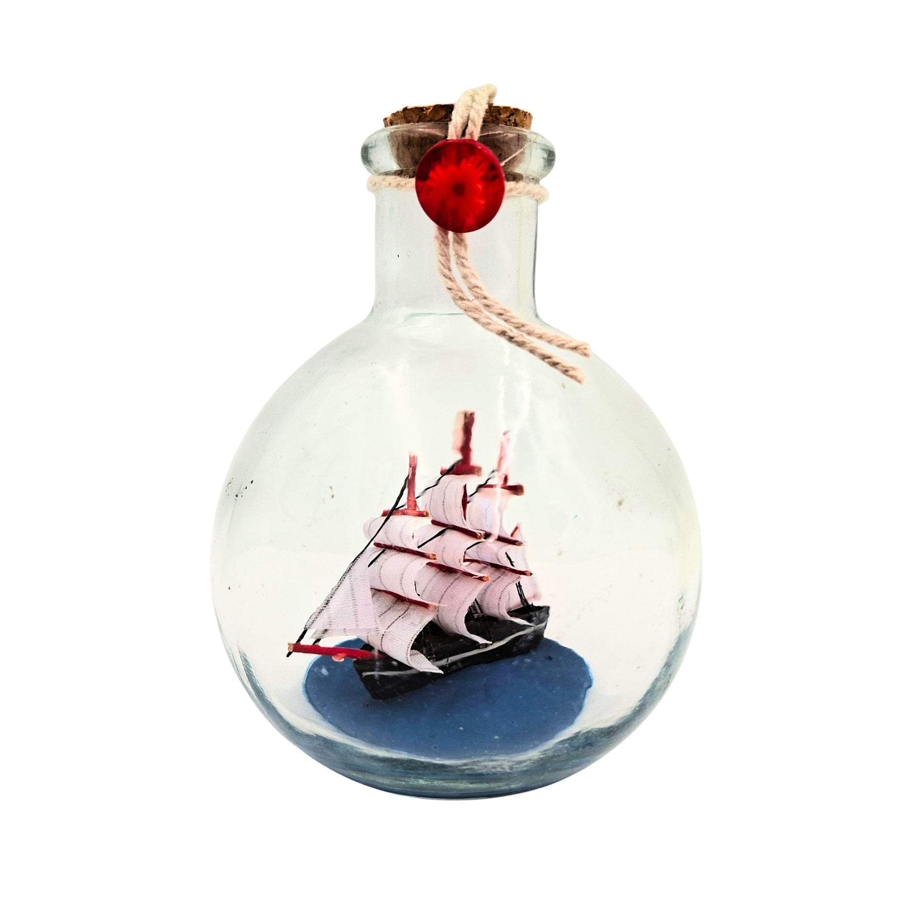 Nave nella Bottiglia Rafandynka con possibilità di personalizzazione tramite incisione – decorazione marina classica 8,5 cm, regalo per appassionati di vela