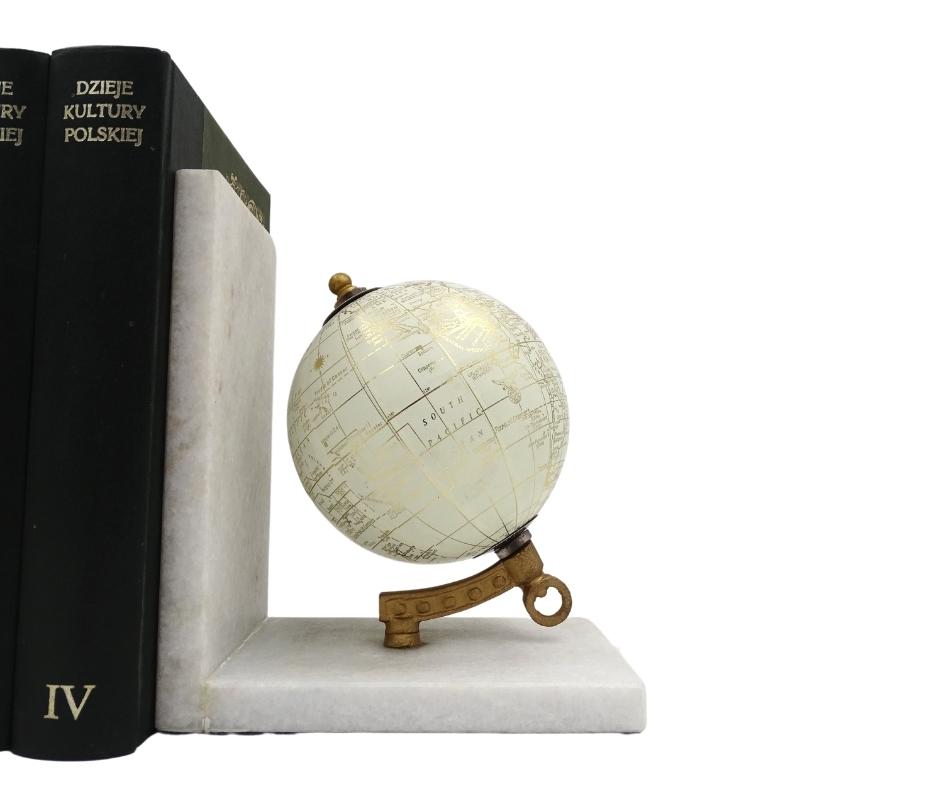 Fermalibri in marmo Globus GLB-85 con incisione