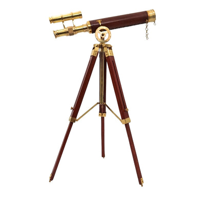 Cannocchiale su Treppiede in Ottone 57 cm con Possibilità di Personalizzazione Incisa