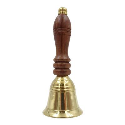Campanello a Mano in Ottone Stile Retrò con Manico in Legno