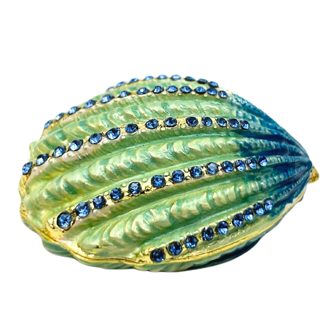 Scatola portagioie Conchiglia con cristalli