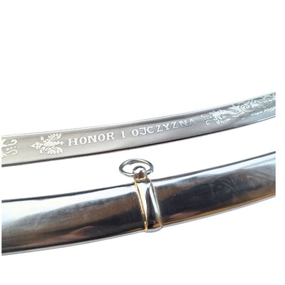 Replica della sciabola di cavalleria «Radziwiłłówka» del 1917 con la scritta «Onore e Patria» – incisione personalizzata, regalo elegante, acciaio non temprato, lunghezza 91 cm